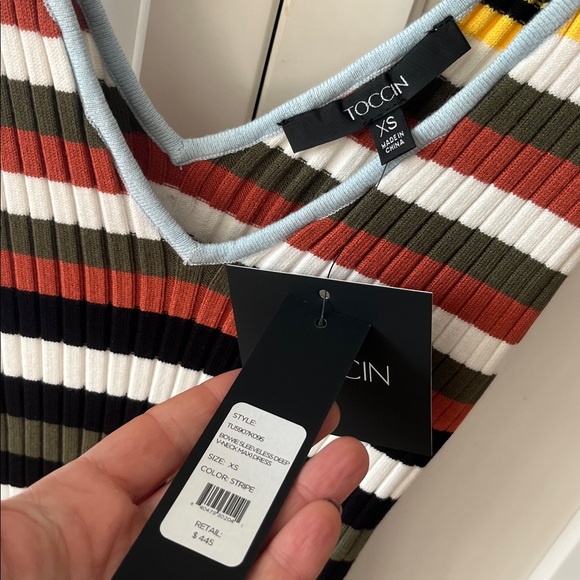 ‼️SALE‼️Toccin Bowie striped v neck midi dress - new with tags - Picture 4 of 8